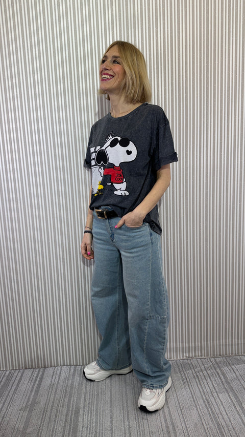 T-shirt Snoopy Cool Delavè
