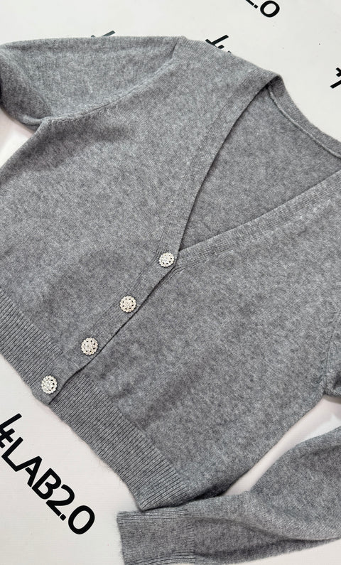 Cardigan Botton Grigio
