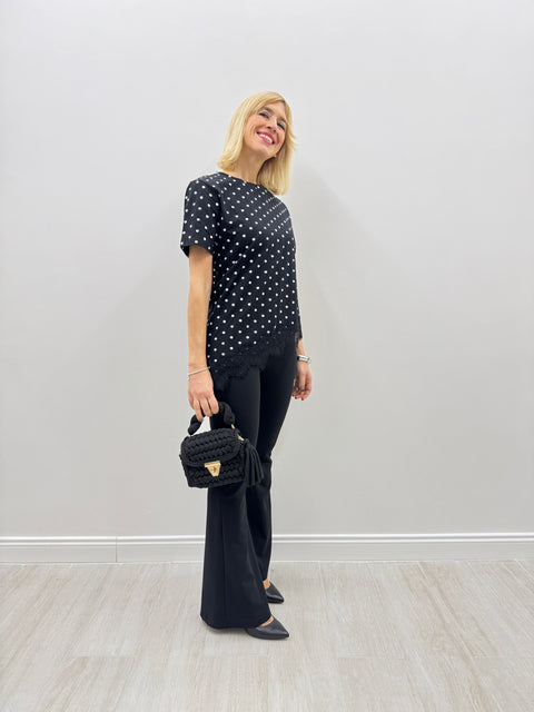 T-Shirt Piz Pois Nera