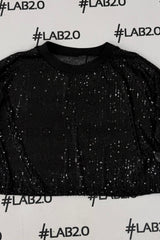T-shirt  Paillettes Nera