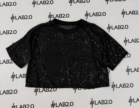 T-shirt  Paillettes Nera