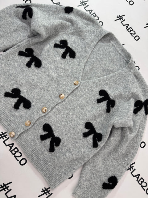 Cardigan Fiocchetti Grigio