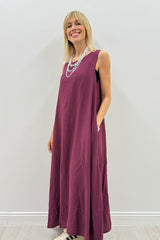 Vieste Burgundy Dress