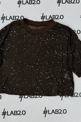 T-shirt  Paillettes Marrone
