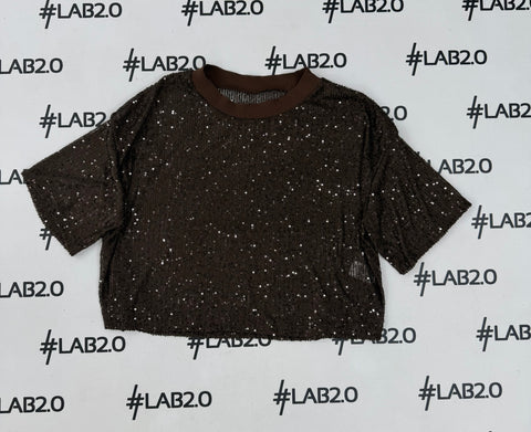 T-shirt  Paillettes Marrone