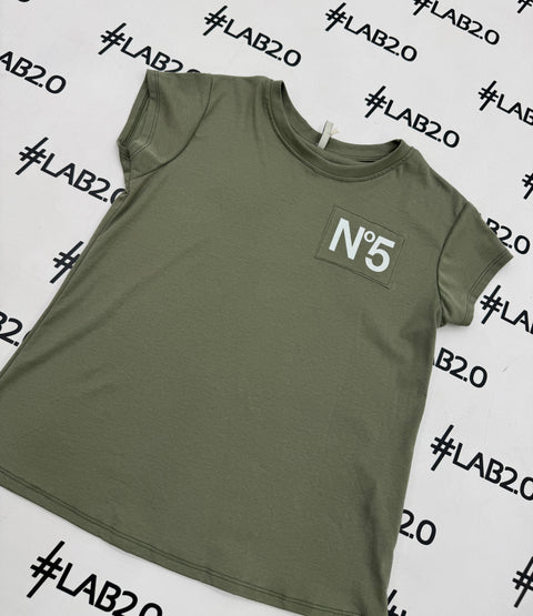 T-shirt vert militaire Cinq