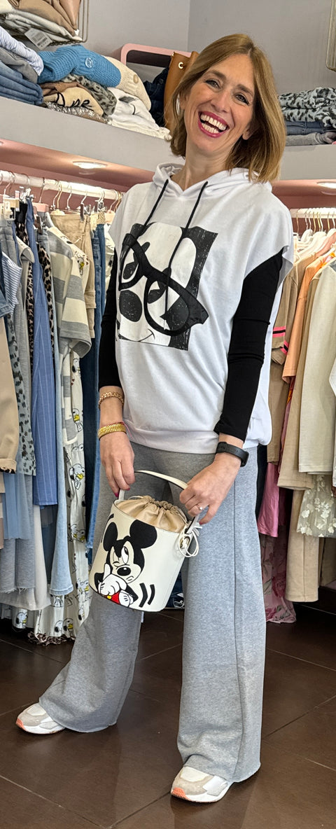 Felpa Topolino Bianca