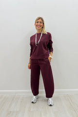 Pantalone Rhianna BARREL Bordeaux