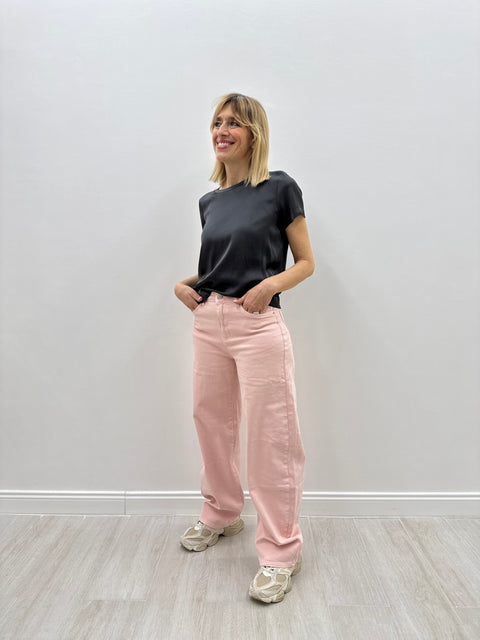 Jeans Wideleg Rosa