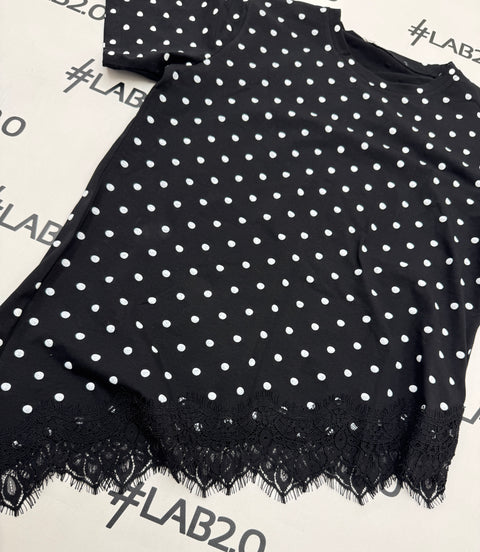 T-Shirt Piz Pois Nera
