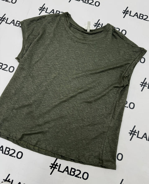 Military green linen Kia T-shirt