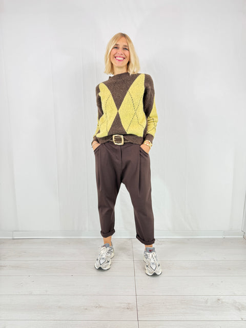 Maglione Diana Marrone Giallo