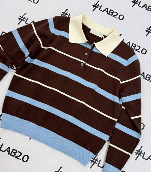 Polo Arisa Marrone Celeste
