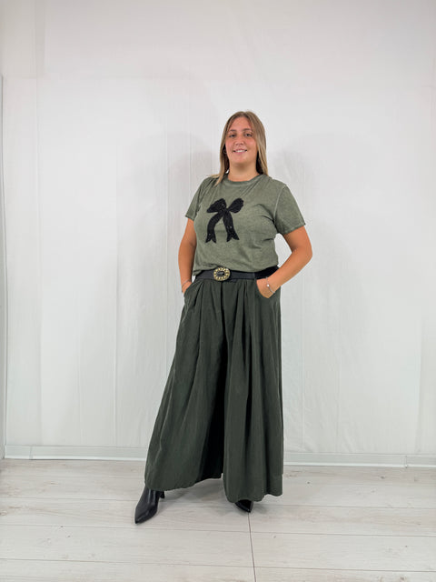 Panta-gonna Laura Velvet Militare
