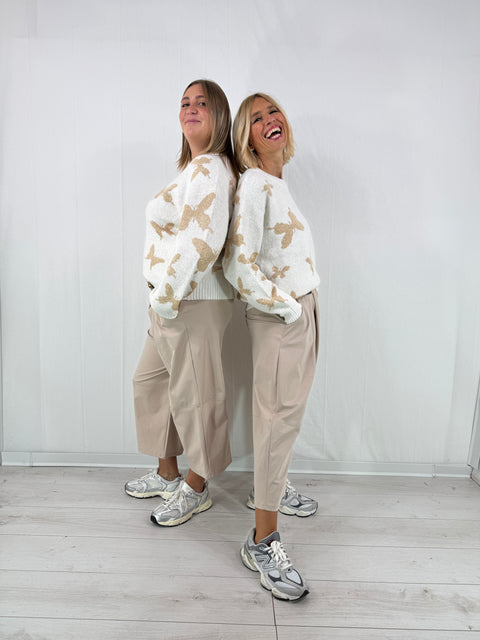 Maglione Farfalle Panna