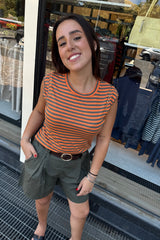 Camiseta Mina naranja militar