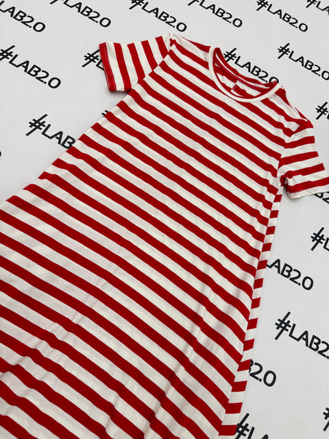 Abito Desire RIGHE Bianco Rosso