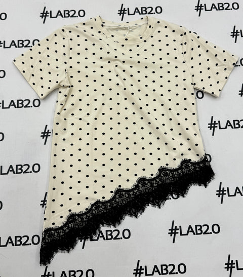 T-Shirt Piz Pois Panna
