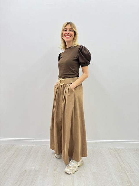 Pantalón falda Laura Summer camel