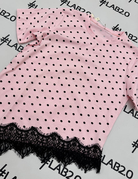 T-Shirt Piz Pois Rosa