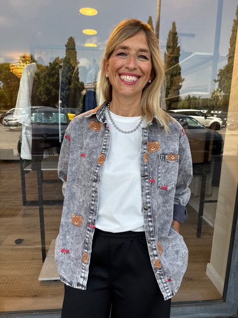 Camicia Lovely Bear Grigia