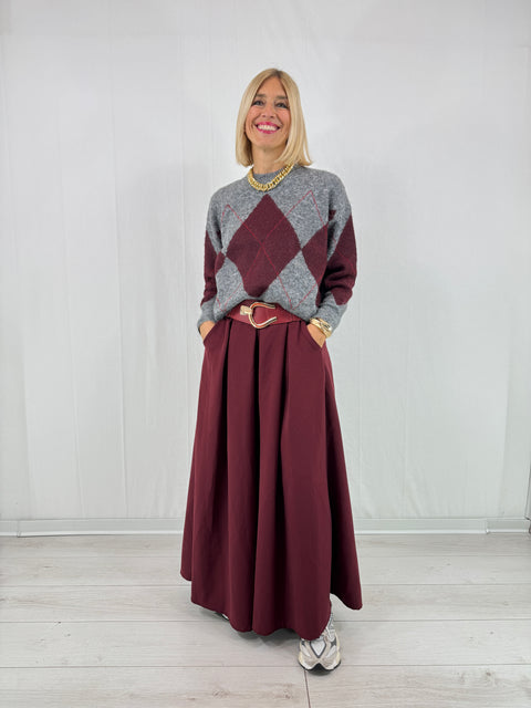 Maglione Rombi Bordeaux