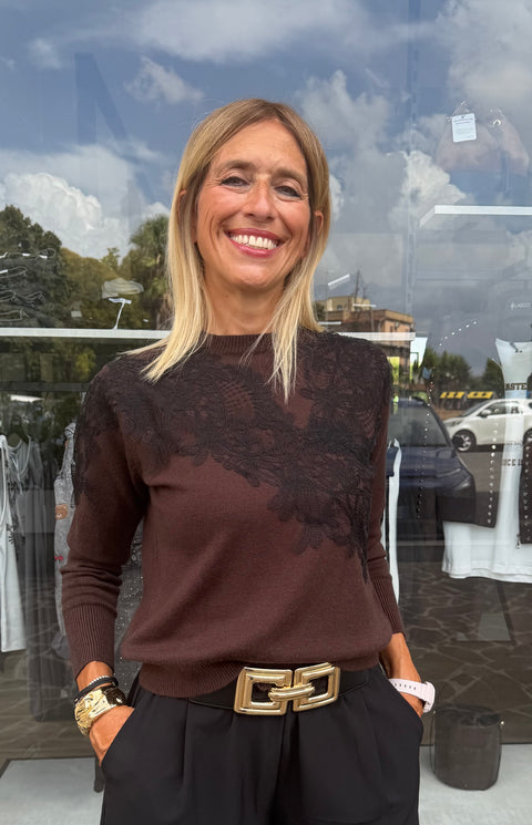Maglione Marisa Marrone