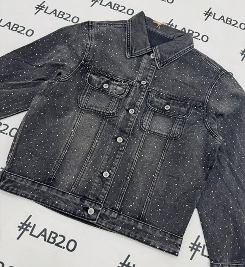 Giacca Black Denim Strass