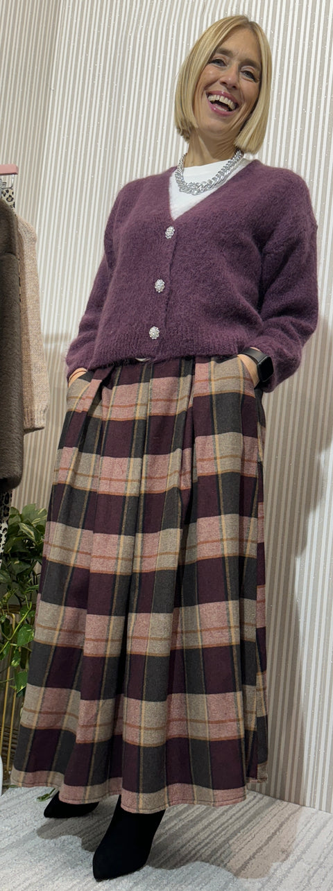 Cardigan Marta Mohair Prugna