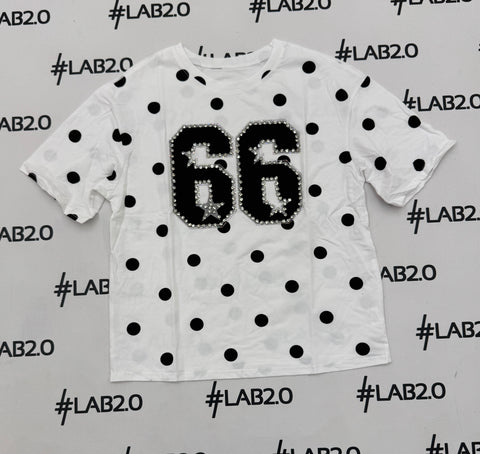 T-Shirt Pois Bianca e Nero