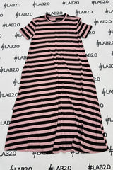 Abito Desire RIGHE Rosa  Marrone