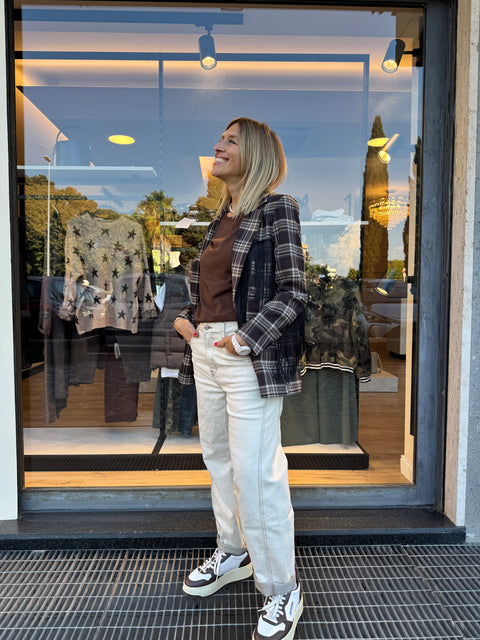 Blazer Fringe Marrone