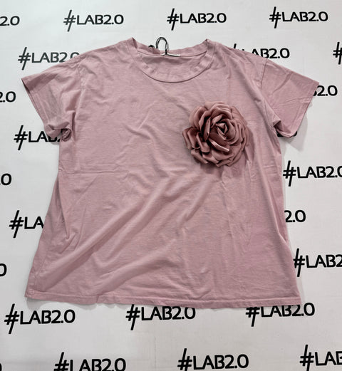 T-Shirt  Fiore Cipria Curvy