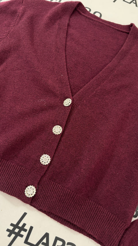 Cardigan Botton Bordeaux