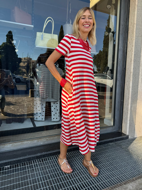 Outfit Desire Righe Bianco Rosso
