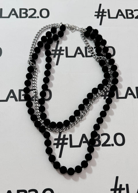 Collana Viola Nero Argento