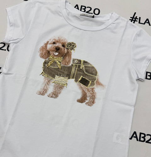 T-Shirt Barboncino Marrone