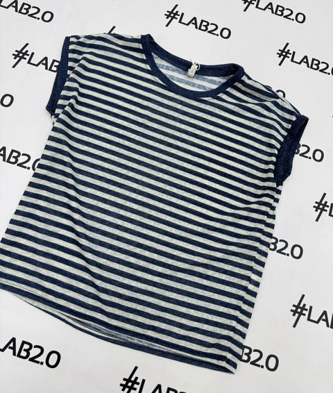T-shirt Kia Righe Blu