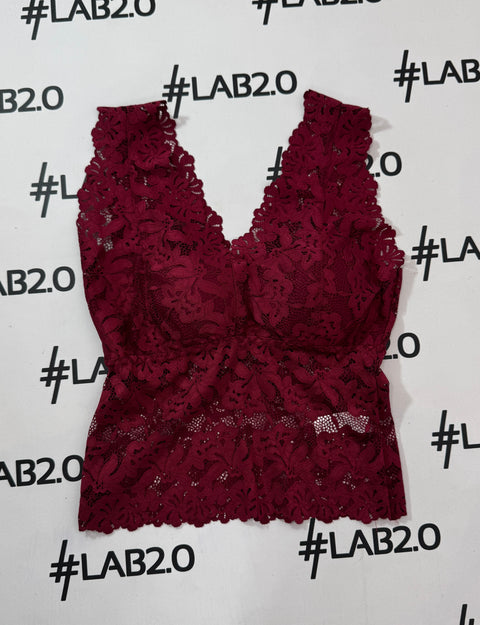 Bralette pizzo Bordeaux