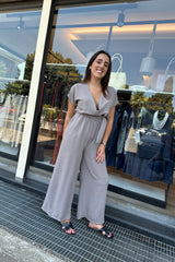 Priscilla Taupe Jumpsuit