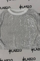 T-shirt  Paillettes Argento