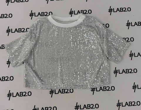 T-shirt  Paillettes Argento