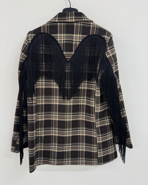Blazer Fringe Marrone