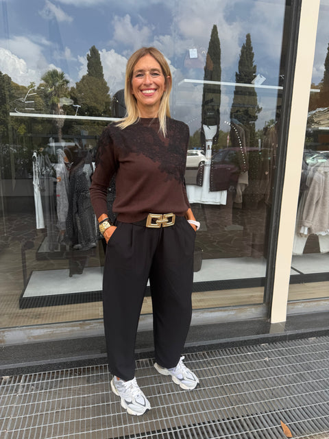 Maglione Marisa Marrone