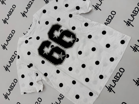T-Shirt Pois Bianca e Nero