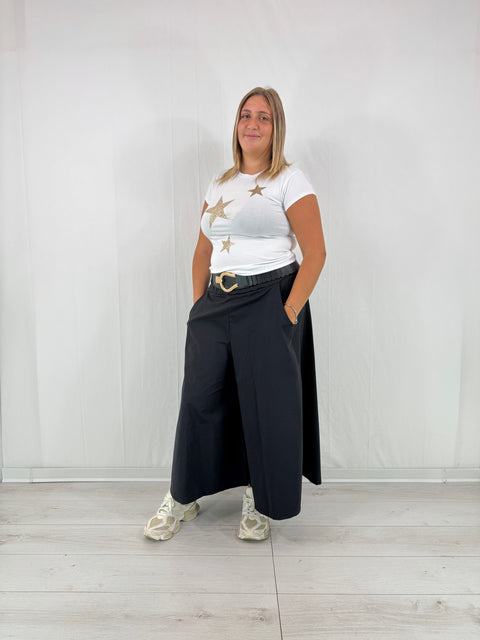 T-Shirt Stars Bianco-Oro