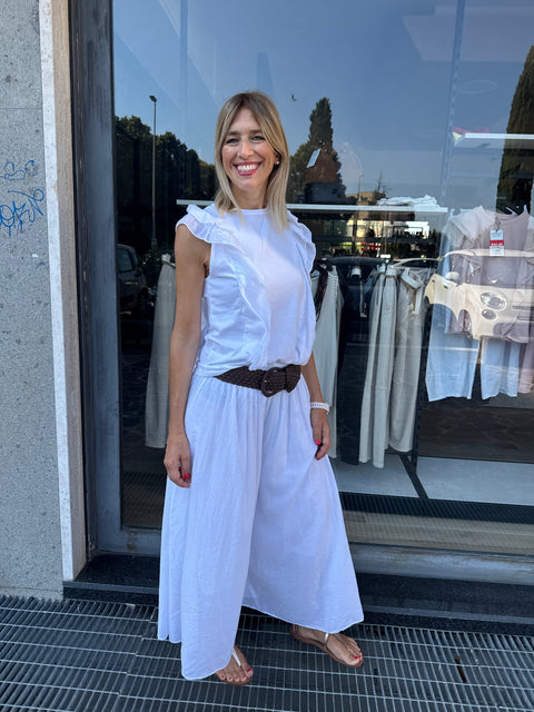 Giuliana White Culotte Trousers