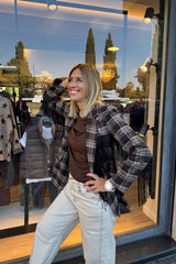 Blazer Fringe Marrone