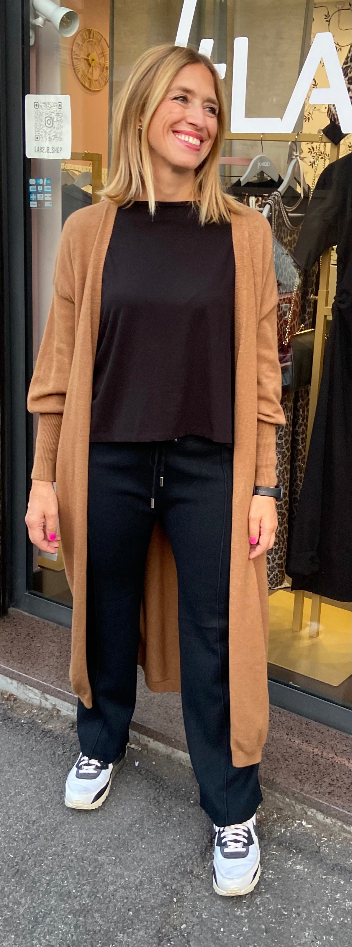 Cardigan Lungo Aperto Donna - Maxi Giacca Spolverino - Taglie 8-20 - Poliestere/elastan - Foto 2