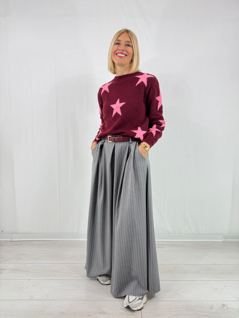 Maglione Stars Bordeaux